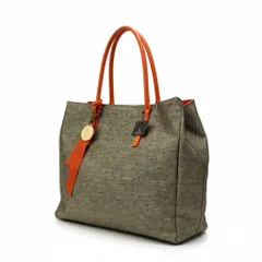 Db23 LANVIN COLLECTION ランバンコレクション トートバッグ  リボンチャーム付 大容量 通勤通学 フリー ゴールド ブラック オレンジ レディースu02t