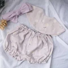 ギフトセット Lien de famille ヘアバンド スタイ ブルマ 3点セット マルチフラワー （ ギフト セット ベビー お祝い 出産祝い おしゃれ 女の子 赤ちゃん よだれかけ 360度 ヘッドバンド かぼちゃパンツ プレゼント ）)