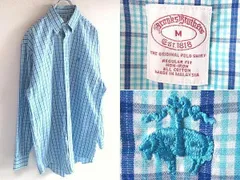 Brooks Brothers ブルックスブラザーズ REGULAR FIT ゴールデンフリース/羊ロゴ刺繍 チェック BDシャツ M ターコイズブルー