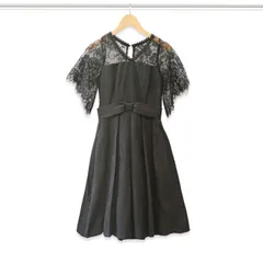 【パーティードレス】　黒　レースワンピース　結婚式　発表会 お呼ばれ　[送料無料]