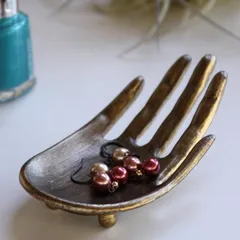 アクセサリートレー ハンド 小物入れ トレー （ アクセサリートレイ 小物トレイ ジュエリートレイ インテリアトレイ キートレイ アクセサリー 小物 ハンコ 玄関 ドレッサー キッチン 小物収納 おしゃれ 手のひら ）)