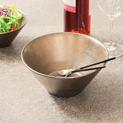 ボウル 21cm M.STYLE 武蔵 磁器 美濃焼 （ 食器 和食器 日本製 皿 食洗機対応 電子レンジ対応 大鉢 深皿 ラウンド 深鉢 丸皿 サラダボウル 煮物鉢 パスタ 麺類 おしゃれ 和モダン 金 ）)