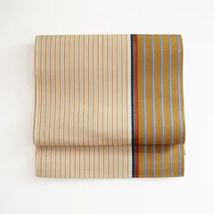 【帯】【名古屋帯】博多織 八寸 名古屋帯 ストライプ 博多帯 春コーデ No.165