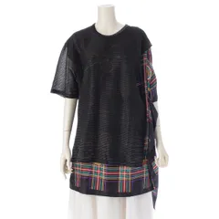 ジュンヤワタナベ 25SS チェック柄 シルク ドッキング ルレックス 半袖Ｔシャツ トップス JO-T018 ブラック S【中古】のサムネイル