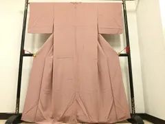 平和屋着物■上質な色無地　水柿色　正絹　逸品　AAAQ3210ph