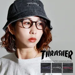 THRASHER (スラッシャー) バケットハット メンズ バケハ 手描きロゴ ウォッシュ加工 レディース ステッカー付き 帽子 【MB】