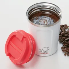 タンブラー フタ付き 450ml コーヒータンブラー ハローキティ ステンレス （ ステンレスタンブラー ステンレス製 保温 保冷 カップ コップ 真空二重構造 コーヒー 紅茶 フラップ付き スクリュー式 キャラクター キティちゃん ）)