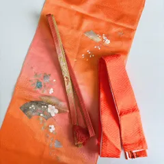 【フォーマル】帯揚げ・帯締め・重ね衿セット華やかオレンジ 静かな個性を引き立てる和装小物