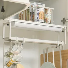 マルチラック ルームラボ 吊り下げマルチラック （ room lab キッチンラック キッチン 収納 吊り戸棚 吊戸棚用 マルチ収納 戸棚上収納 戸棚下収納 台所整理 キッチン整理 整理整頓 戸棚整理 シンク回り シンク周り キッチン収納 ）)のサムネイル