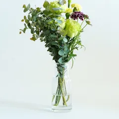花瓶 DGボトルベース 直径7.5×高さ18cm クリアー ガラス （ おしゃれ 花器 花びん 一輪挿し フラワーベース 円形 透明 丸 インテリア 生け花 植物 お花 ドライフラワー 切花 花束 雑貨 硝子 直径7.5 ）)のサムネイル