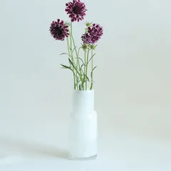 花瓶 DGボトルベース 直径7.5×高さ18cm ホワイト ガラス （ おしゃれ 花器 花びん 一輪挿し フラワーベース 円形 丸 インテリア 生け花 植物 お花 ドライフラワー 切花 花束 雑貨 硝子 直径7.5 乳白色 ）)のサムネイル