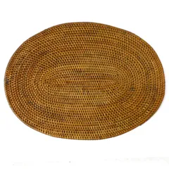 ランチョンマット 30×21cm 丸 編み ケタ （ ランチマット ティーマット テーブルウェア インテリア キッチン用品 おしゃれ 天然素材 アジアン風 プレイスマット 卓上 キッチングッズ ）)