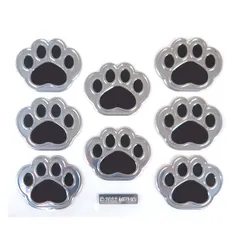 ステッカー エンブレムステッカー S&B 肉球 ネコ （ シール ねこ 足跡 かわいい カー用品 車 可愛い デコレーション デコシール カー アクセサリー メタリック シルバー ブラック エンブレム ）)