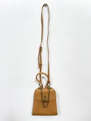 CHARLES & KEITH チャールズ＆キース トップハンドル チェーンリンクトラペーズバッグ ショルダー ハンドバッグ    ミニ バッグ size/オレンジベージュ■■レディース