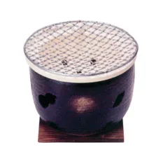 伊勢コンロ 5号 ( 水コンロ 炭焼きグリル 七輪 陶器 日本製 萬古焼 炭火焼き 丸型 金網付き 金網 敷板付き 遠赤外線効果 焼き鳥 焼肉 餅 海鮮焼き まんべんなく焼ける 炭 炭火 おうち焼肉 おすすめ オススメ 調理器具 ))のサムネイル