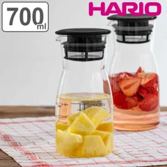 ハリオ 保存容器 700ml ビネガーズドリンクピッチャー （ HARIO 耐熱ガラス ガラス ピッチャー 冷水筒 キャニスター 電子レンジ対応 メモリ付き 冷水ポット ドリンクピッチャー フルーツビネガー 果実酒 ビネガードリンク 0.7L ）)のサムネイル
