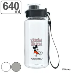 水筒 640ml ミッキーマウス ウォーターボトル 常温 （ ミッキー 直飲み プラボトル ダイレクトボトル マグボトル 直のみ マグ ボトル 軽量 ストラップ付き クリア 透明 ） )