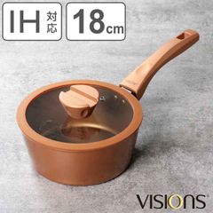 アンバーガラス 片手鍋 蓋付き　ビジョン　16cm 1L ブラウン アンバーガラス 片手鍋 蓋付き ビジョン 16cm 1L ブラウン - メルカリ