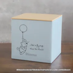 箱型ティッシュケース くまのプーさん フタ付 日本製 （ ティッシュケース ふた付き ティッシュボックス ティッシュカバー フラップ式 詰め替えケース プーさん ディズニー ティッシュ入れ 卓上 木目調 蓋 キャラクター グッズ ）)