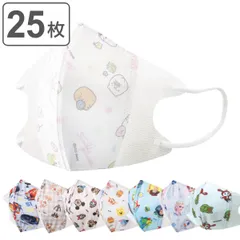 マスク 子供用 立体 25枚入り キャラクター （ すみっコぐらし チップ＆デール アナと雪の女王 トイストーリー カーズ ミッキー プーさん まいぜんシスターズ 子供 不織布マスク 25枚 不織布 三層構造 子ども用 小さめ ） )