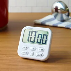 キッチンタイマー シャボン6 マグネット付き 時計機能付き ドリテック （ dretec デジタル タイマー マグネット スタンド キッチン 料理 学習 勉強 簡単 シンプル 見やすい カウントダウン カウントアップ リピート ）)のサムネイル