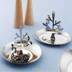 ピアストレー ツリー ステンレス アクセサリー （ 収納 ディスプレイ ピアス トレー イヤリング 指輪 ジュエリースタンド トレイ リビング 玄関 吊るす 飾る おしゃれ スタンド 見せる収納 コンパクト 雑貨 ） )