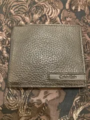 カルバンクライン CK 二つ折 小銭入付財布 BK レザー牛革