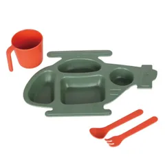 ダルトン キッズプレートセット 30cm M&B ヘリコプター プラスチック （ DULTON 食洗機対応 子ども用 プレート マグカップ カトラリー 食器セット お皿 マグ コップ スプーン フォーク ヘリ キッズ ジュニア おしゃれ ）)のサムネイル
