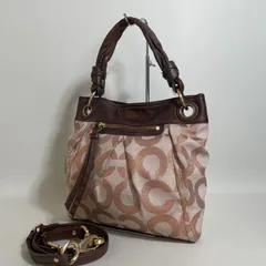 2511-97｜コーチ オプアート 2WAYハンドバッグ ダークブラウン