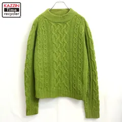 70s vintage ケーブル編み ウール ニットセーター レディース 表記XLサイズ