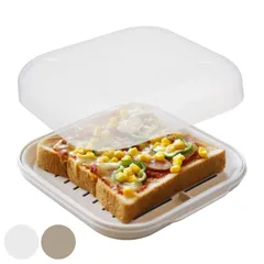 電子レンジ調理器 食パン調理器 ふわもち食パンクッカー レシピ付き （ 食パン 簡単 時短 ふわふわ もちもち 便利 レンジ調理器 レンジ調理 電子レンジ調理 時短料理 便利グッズ できたて食感 朝食 朝食作り ） )のサムネイル
