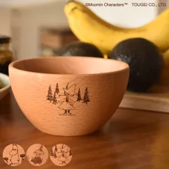 スープボウル 12cm ムーミン 木製 （ ボウル お椀 椀 木製ボウル 天然木 ビーチ ウレタン塗装 木目 子ども用 キャラクター かわいい 北欧風 ） )
