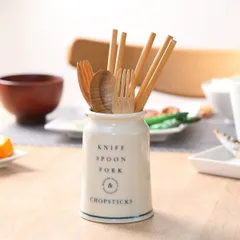 箸立て まかない計画 （ 陶器 日本製 カトラリースタンド キッチンツールスタンド 箸置き 箸入れ 箸 スプーン フォーク スタンド 立て おしゃれ かわいい 花瓶 フラワーベース カトラリー 箸スタンド ）)のサムネイル