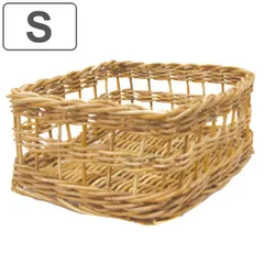 バスケット アラログ スクエアバスケット Ｓ ラタン （ かご 収納 皮付き カゴ 正方形 幅32cm 天然素材 アジアン雑貨 ハンドメイド 収納かご 藤 小物収納 手編み 小物入れ おしゃれ インテリア 見せる収納 玄関 リビング ）)