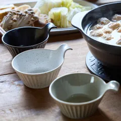 とんすい 14cm SOGI ソギ 耐熱陶器 ( 食洗機対応 電子レンジ対応 オーブン対応 耐熱皿 ボウル 呑水 取り皿 鍋 食器 小鉢 鍋の取り皿 鉢 深皿 取り鉢 サラダボウル 鍋グッズ おしゃれ 和モダン モノトーン 取っ手付き 日本製 ) )のサムネイル