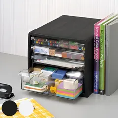 レターケース F4 4段 浅3段深1段 （ 収納 書類 A4 文房具 収納ケース プラスチック 引き出し 日本製 書類ケース 書類収納 デスク収納 クリア 卓上収納 透明 ファイル 事務用品 小物入れ 小物収納 卓上 デスク オフィス シンプル ） )