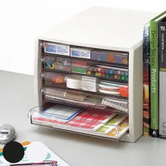 レターケース M5 5段 浅5段 （ 収納 書類 A4 文房具 収納ケース プラスチック 引き出し 日本製 書類ケース 書類収納 デスク収納 クリア 卓上収納 透明 ファイル 事務用品 小物入れ 小物収納 卓上 デスク オフィス シンプル ） )