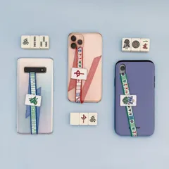スマホストラップ 麻雀 スマホ 落下防止 （ スマートフォン ストラップ ストラップホルダー ひも 後付け ハンド ベルト 片手 長さ32.5cm 長さ調節可能 アウトドア リモートワーク アクセサリー おしゃれ 布製 ） )