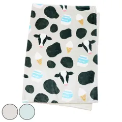 ブランケット 動物 ウシ 70x100cm フランネル 裏ボア （ 毛布 ひざ掛け 膝掛け あったか グッズ かわいい アニマル 牛 COW 洗える 洗濯機 秋 冬 省エネ 節電 ） )