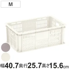 バスケット 樹脂と暮らす R100 BASKET M 収納ボックス （ 幅40.7×奥行25.7×高さ15.6cm 収納 ケース ボックス 通気性 丈夫 積み重ね プラスチック 日本製 リサイクル材 アウトドア 持ち手付き 小物入れ 小物収納 カゴ キッチン)