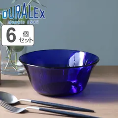 DURALEX デュラレックス ボウル 17cm サファイア 皿 食器 洋食器 強化ガラス 耐熱 6個セット （ 食洗機対応 電子レンジ対応 サラダボウル ガラス 丸 青 おしゃれ シリアルボウル 中鉢 取り皿 耐熱ガラス ）)