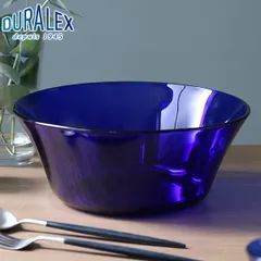DURALEX デュラレックス ボウル 23cm サファイア 皿 食器 洋食器 強化ガラス 耐熱 （ 食洗機対応 電子レンジ対応 サラダボウル ガラス 丸 青 おしゃれ 大きめ フルーツボウル 大皿 耐熱ガラス 大鉢 ）)