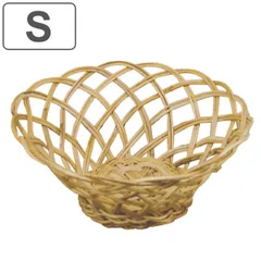 バスケット アラログ 丸かご Ｓ ラタン （ かご カゴ 収納 直径35cm 皮付き 天然素材 アジアン雑貨 ハンドメイド 収納かご 丸 藤 小物収納 フルーツ 果物 手編み 小物入れ おしゃれ インテリア 見せる収納 ）)