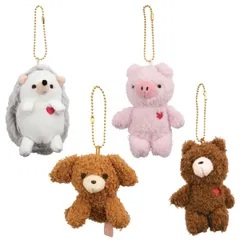 キーホルダー マスコット ぬいぐるみボールチェーン アニマル （ Pompons 動物 キーチェーン 雑貨 インテリア プレゼント ギフト かわいい ストラップ ふわふわ 癒しグッズ 子ども キッズ ） )のサムネイル
