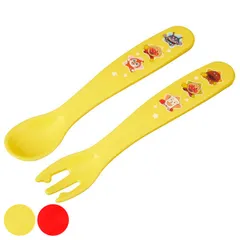 スプーン フォーク セット 13cm アンパンマン 抗菌 プラスチック （ 食洗機対応 カトラリー 子ども用スプーン 子ども用フォーク ジュニア 子供用食器 抗菌加工 キャラクター キャラ 子ども キッズ 離乳食 ） )