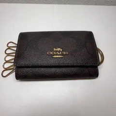 【美品】COACH（コーチ）シグネチャー キーケース 5連 ブラウン×ブラック