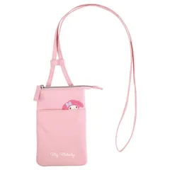 スマホポーチ マイメロディ （ マイメロ スマホショルダー マルチショルダーポーチ 多機能小物入れ ショルダーポーチ スマホポシェット 縦 ポシェット ICカードケース カードポケット 背面ポケット 女の子 かわいい ）)