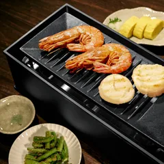 炉端焼き器 DINING炉端 卓上プレート 1~2人用 ピーコック ( 炉端焼き 家庭用 焼き鳥器 電気 ロースター 炉端 卓上 焼肉プレート 卓上ロースター 1人用 2人用 電気炉端焼き器 ))のサムネイル