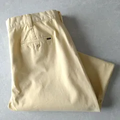 ■古着 POLO RALPH LAUREN ポロラルフローレン ポロチノ ツイルパンツ SLIM FIT 黄色 W38L30【L5618】