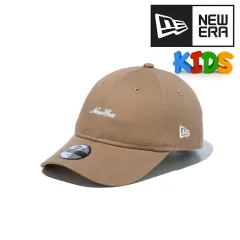NEWERA (ニューエラ) キッズ キャップ 帽子 Youth 9TWENTY Script Logo スクリプトロゴ 子供 ロゴキャップ カーキ × ホワイト ハンドウォッシャブル 【MB】